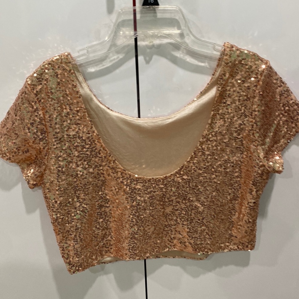 Sparkly gold saree blouse